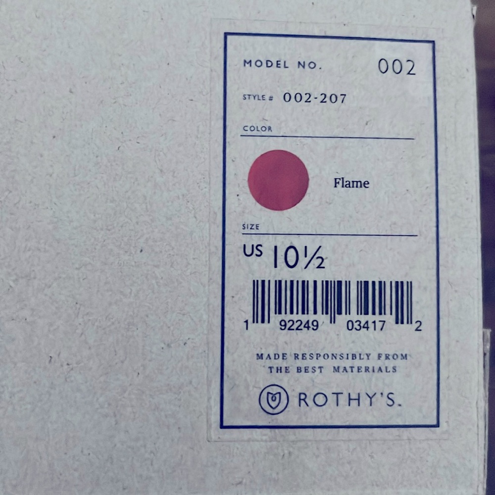 NIB Rothy’s Flame Size 10.5 - Picture 6 of 6